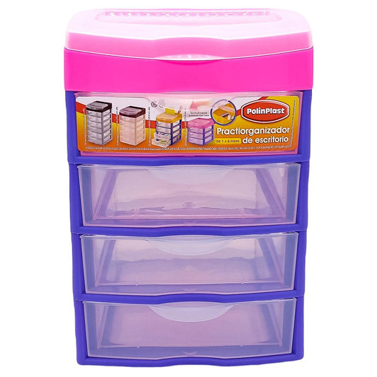 Organizador de Escritorio Polinplast 25 cm x 18 cm x 19 cm de 4 Niveles - Surtido