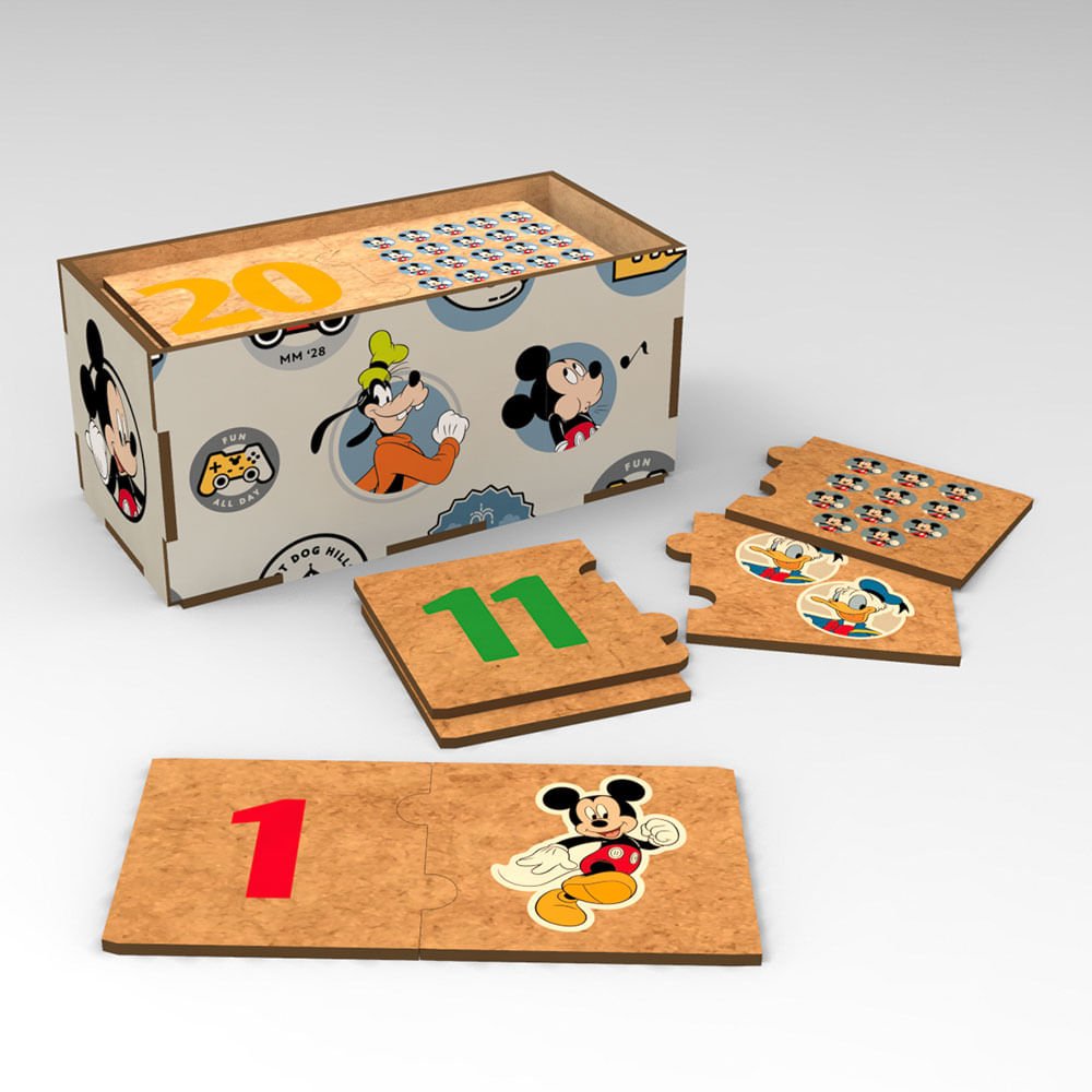 Juego De Números Mickey Mouse De Madera