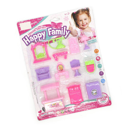 Muebles Happy Family Para Muñecas Star Toys Set 12 Piezas - Surtido