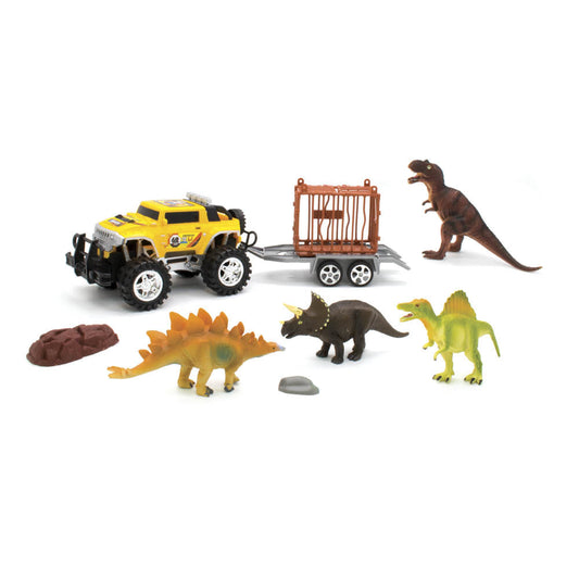 Camión Trailer Con Dinosaurio Set 9 Piezas - Surtido