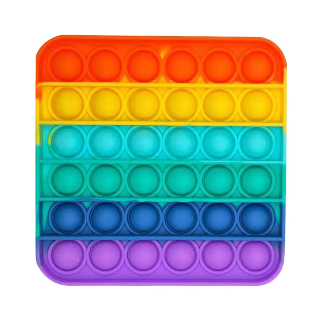 Juego Antiestrés Pop It Fidget Arcoiris Cuadrado