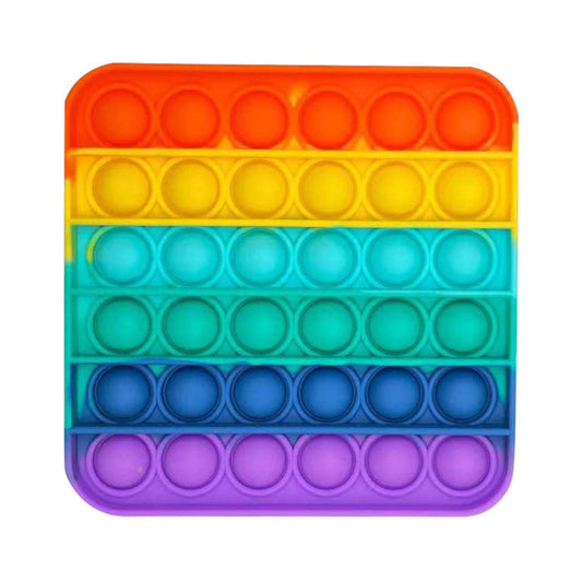 Juego Antiestrés Pop It Fidget Arcoiris Cuadrado