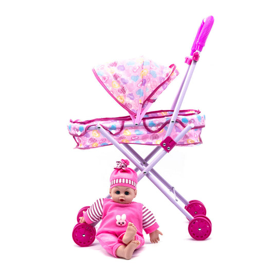 Muñeco Bebe Star Toys Con Coche de Metal