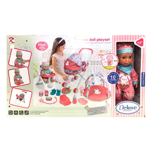 Muñeca Bebé Star Toys Con Sonidos y Accesorios de 14"