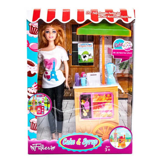 Muñeca Fuqier Carrito de Dulce 11.5"