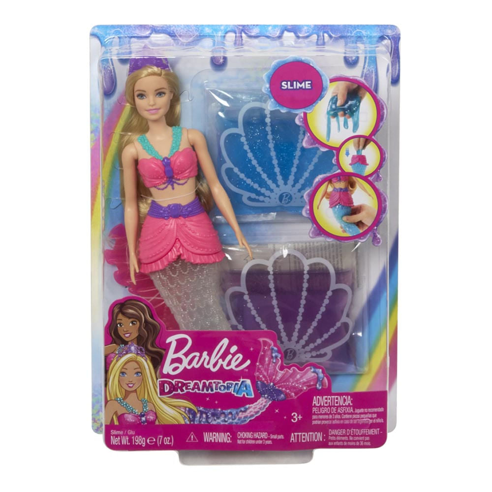 Muñeca Barbie Sirena Con Slime Dreamtopia