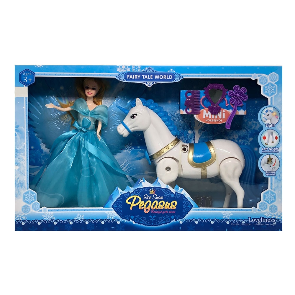 Muñeca Con Caballo Pegasus Star Toys Con Luces