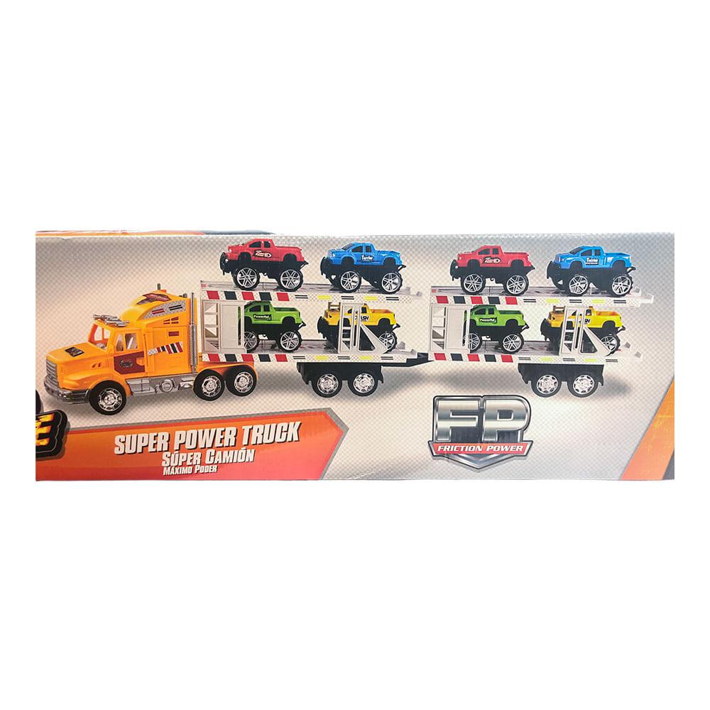 Camión de Fricción Motor Extreme Con 8 Autos