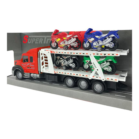 Mula Jstoys 1:32 Super Truck con Motos - Surtido