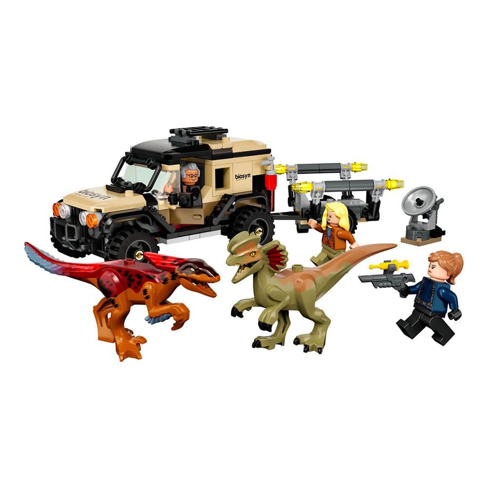 Bloques Lego Transporte de Pyroraptor y Dilophosaurus