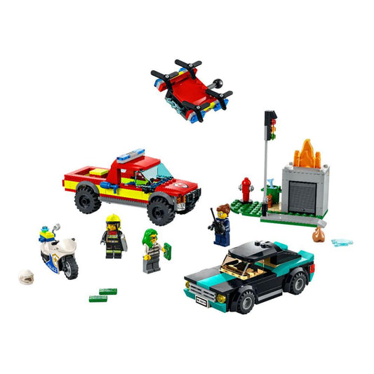Bloques Lego Rescate de Bomberos y Persecución Policial