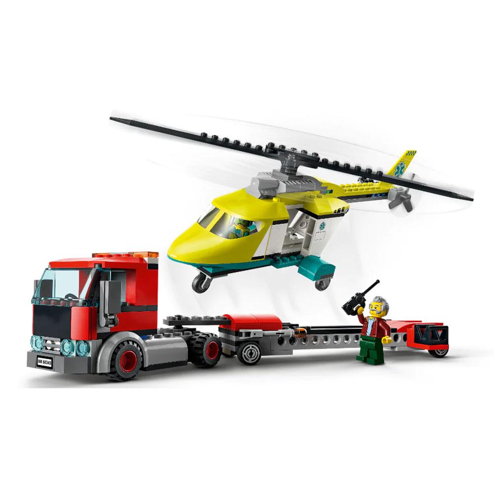 Bloques Lego City Transporte Del Helicóptero de Rescate