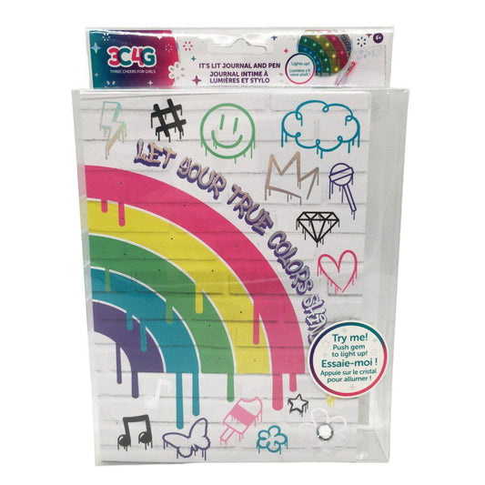 Diario Graffiti Led Arcoíris con Bolígrafo