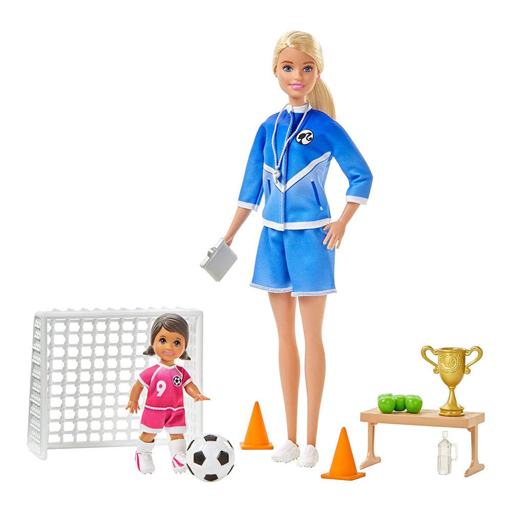 Muñeca Barbie Entrenadora de Futbol Con Accesorios
