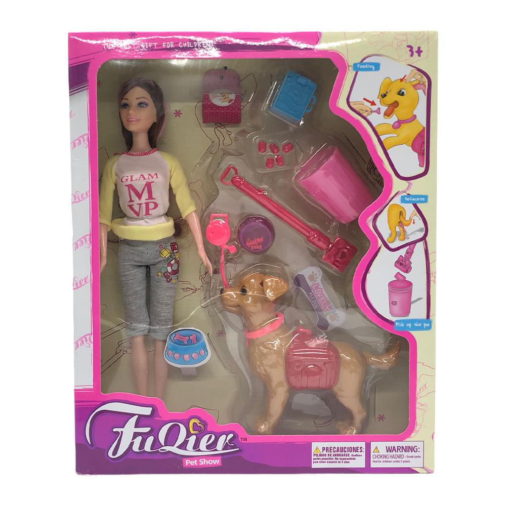 Muñeca Fuqier Paseo Con Mascota - Surtido