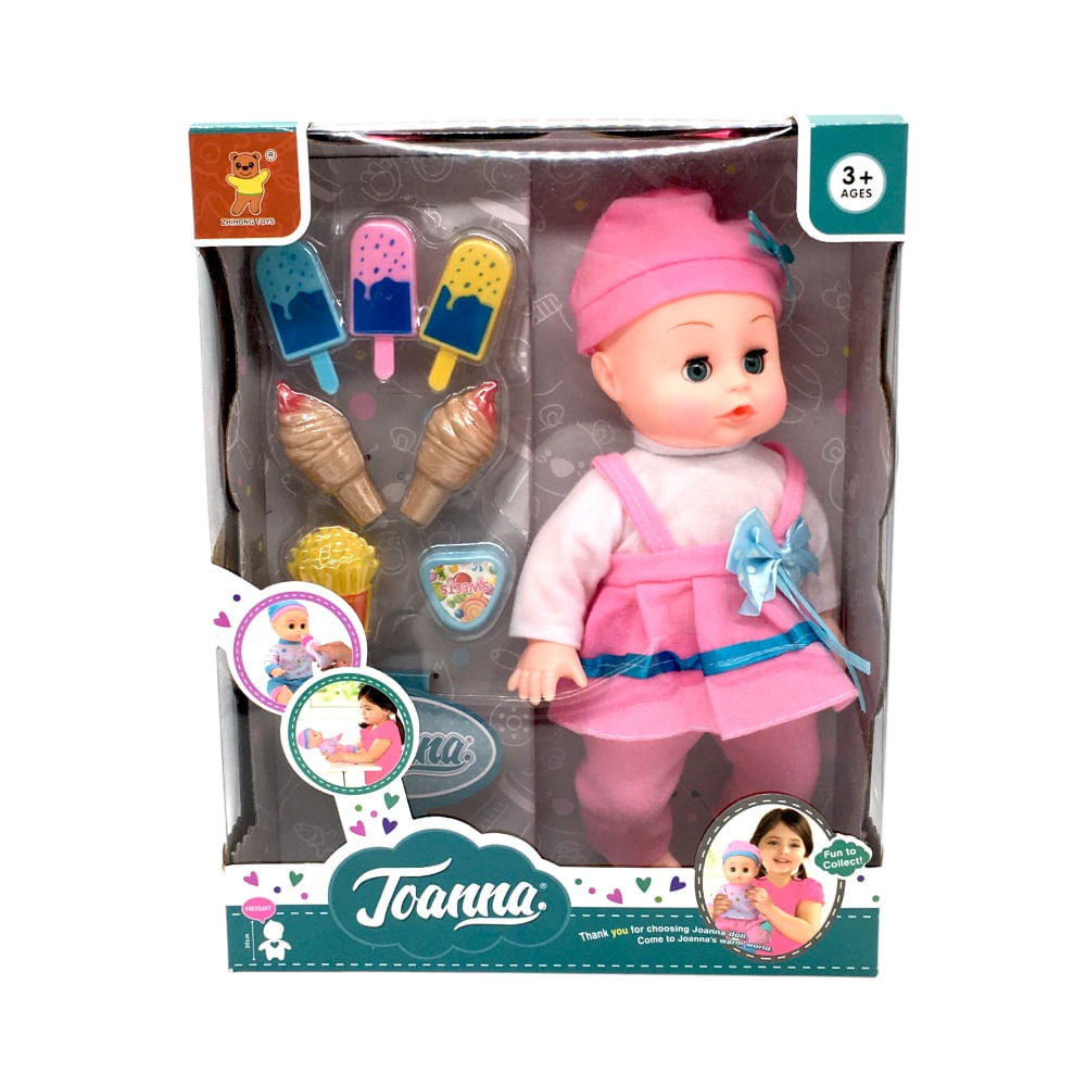 Muñeca Bebé Huada Joanna Con Accesorios