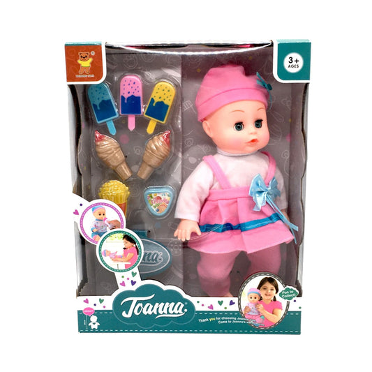 Muñeca Bebé Huada Joanna Con Accesorios