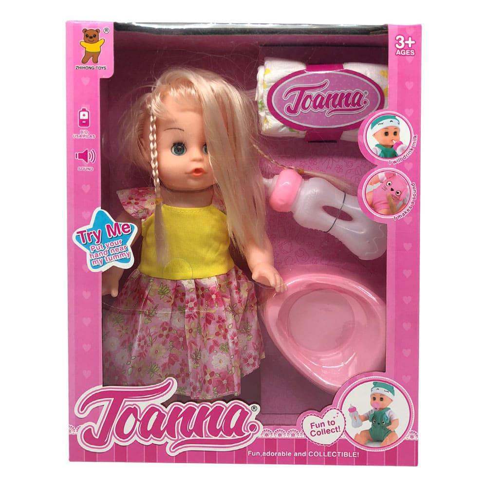 Muñeca Bebé Huada Joanna Con Sonidos y Accesorios