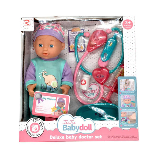 Muneca Bebe Rong Long 12" Con Accesorios de Doctor