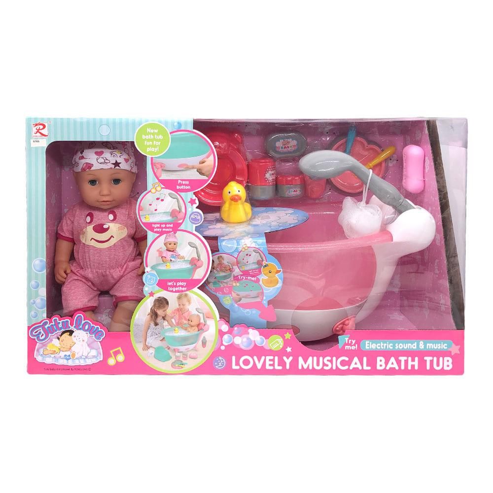 Muñeca Bebé Tutu Love Con Bañera y Accesorios