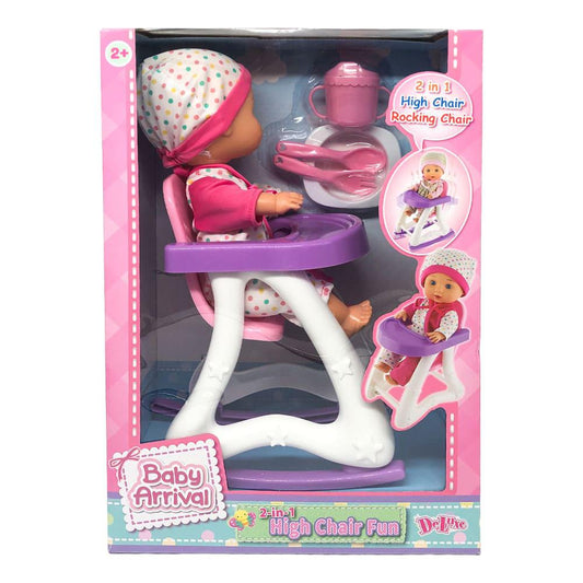 Muñeca Bebé Deluxe Baby Arrival Con Silla 2 en 1 - Surtido