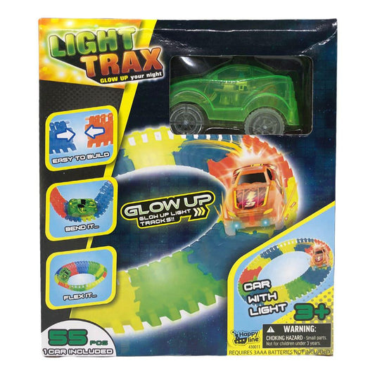 Pista Flexible Light Trax Con Auto 55 Piezas - Surtido