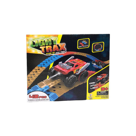 Pista Flexible Light Trax Con Auto 42 Piezas