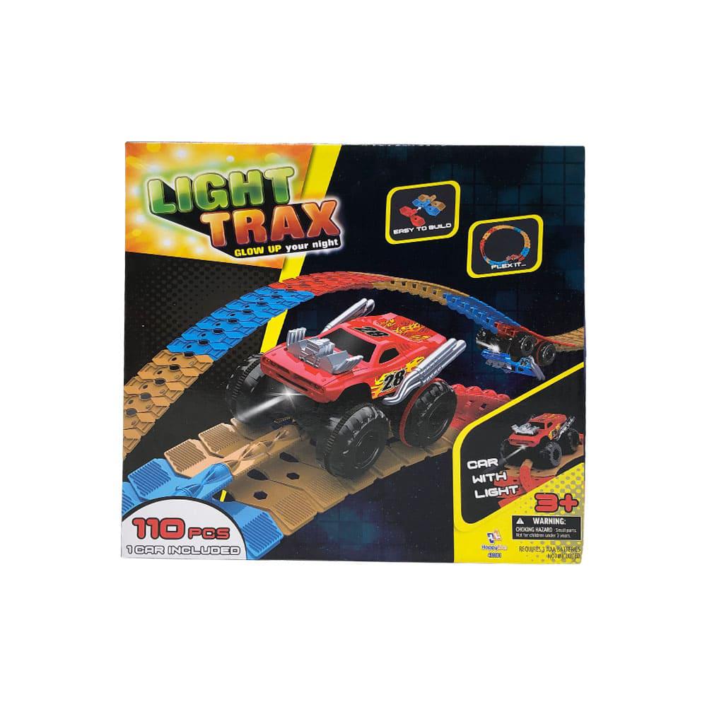 Pista Flexible Light Trax Con Auto 110 Piezas