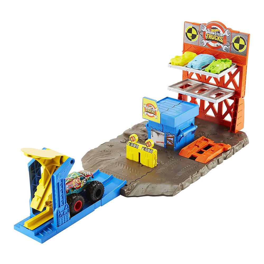 Carro Monster Truck Hot Wheels Estación de Explosiones