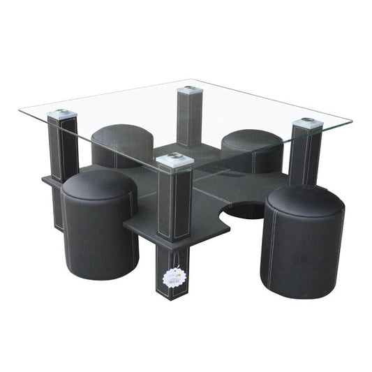 Mesa De Centro Elements Furnitue Con 4 Bancos