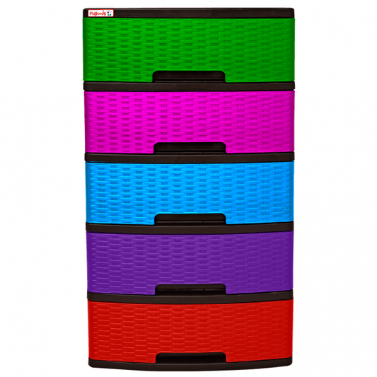 Gavetero Tipo Rattan Plastimas de 5 Niveles 5 Gavetas