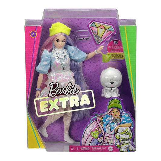 Muñeca Barbie Extra Con Cabello Rosa y Morado