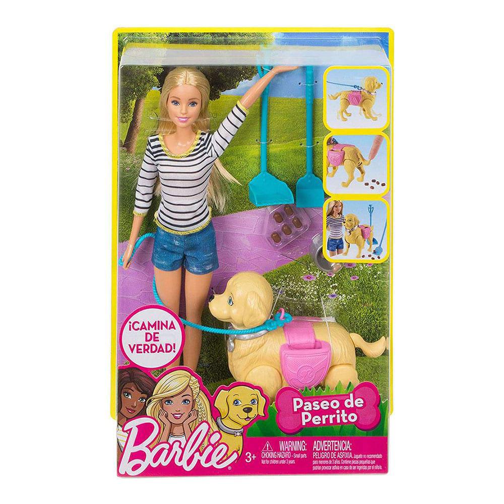 Muñeca Barbie Paseo de Perrito
