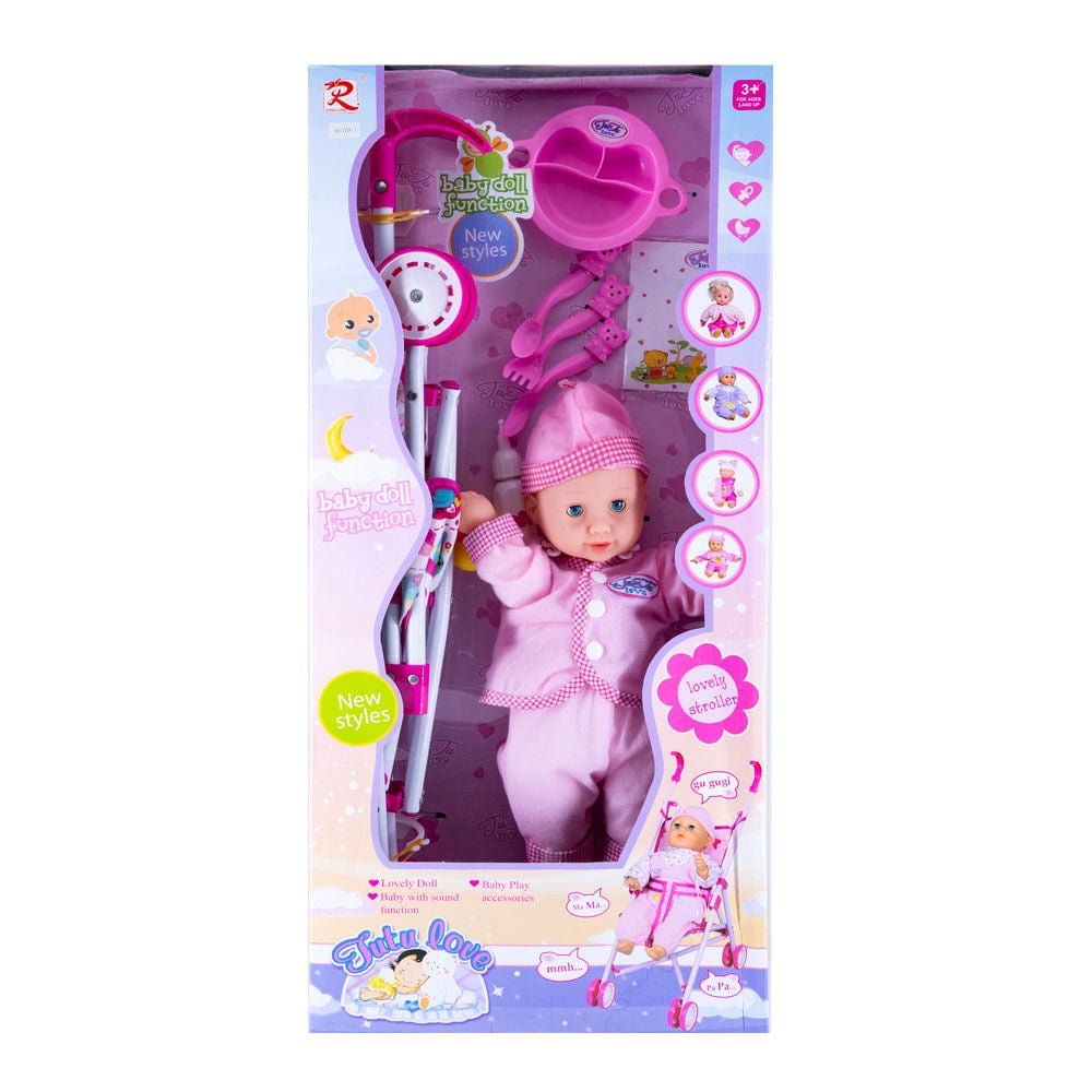 Muñeca Bebé con Coche Tutu Love Ronglong