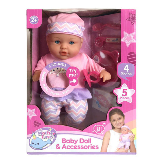 Muñeca Bebé Mother Love Con Accesorios 31 cm - Surtido