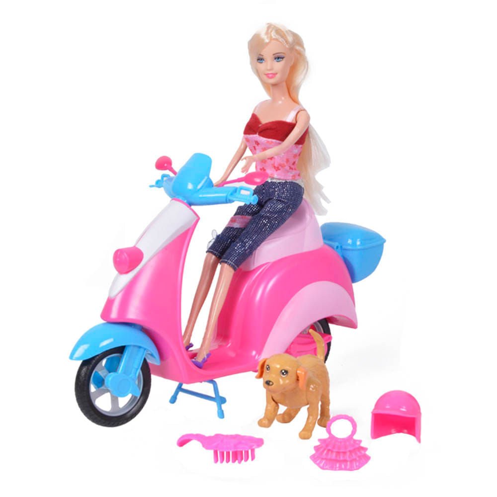 Muñeca Bettina Con Moto y Accesorios