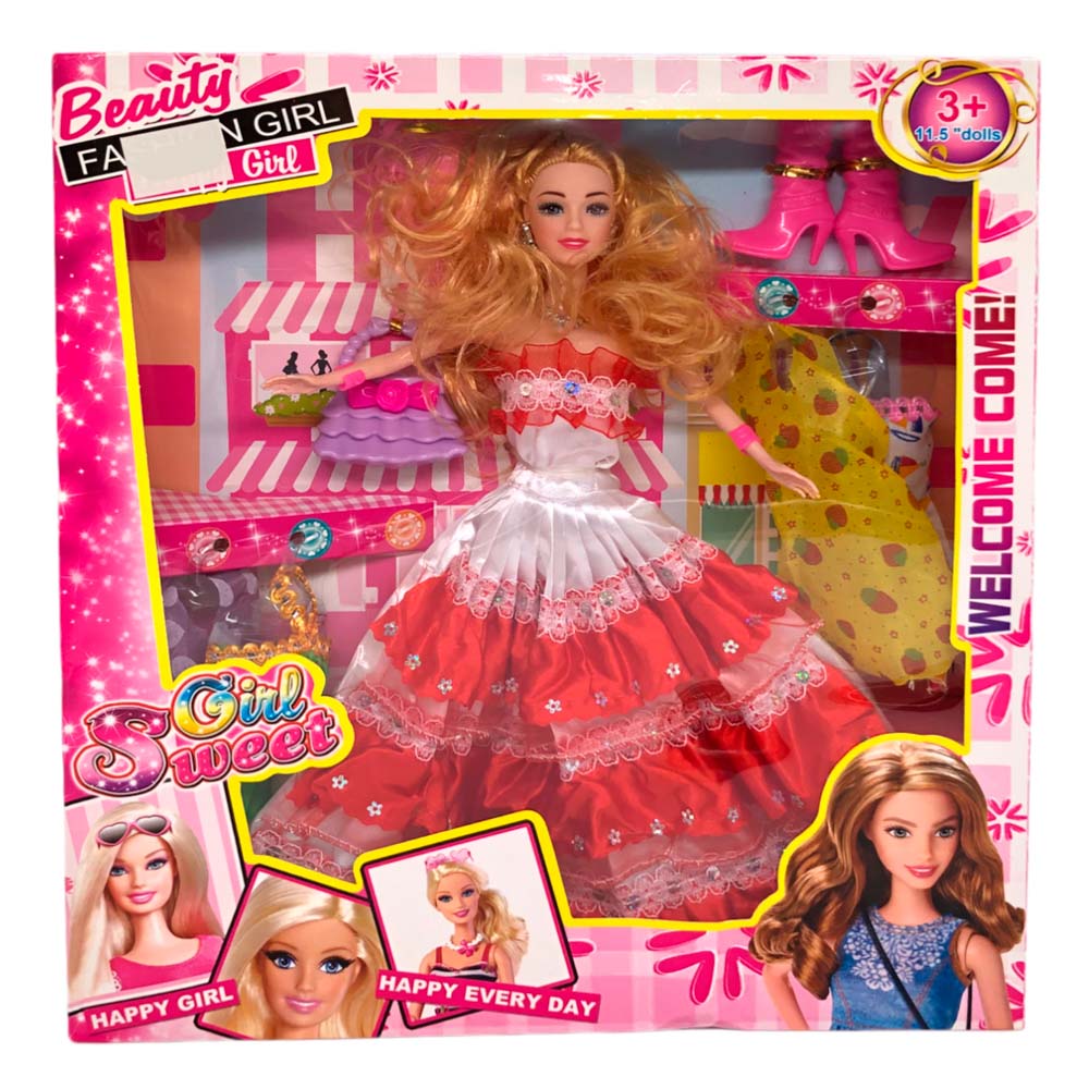 Muñeca Glamour Girl Con Accesorios y Vestidos