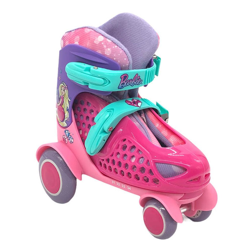 Patines de Cuatro Ruedas Ajustable Barbie Dreamtopia Talla 31 - 34