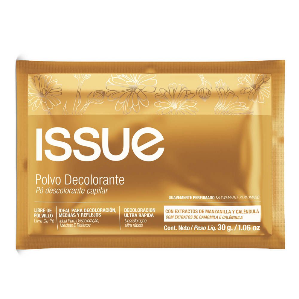 Polvo Decolorante Issue Sachet Manzanilla y Caléndula 30g