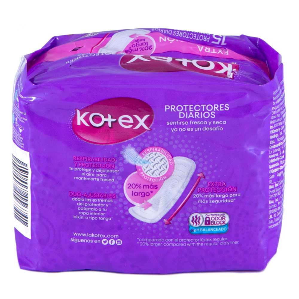 Protectores Diarios Kotex Extra Protección