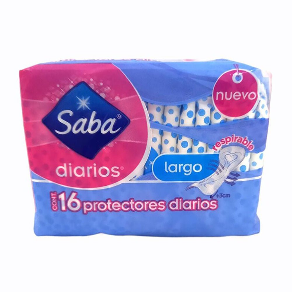 Protectores Diarios Saba Largos 16 Piezas