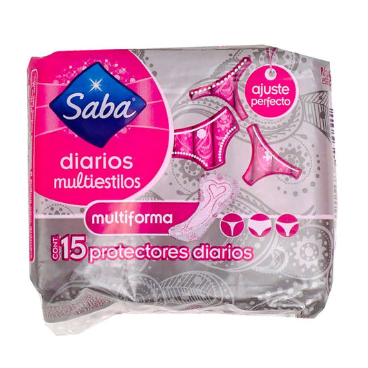 Protectores Diarios Saba Multiestilo 15 Piezas