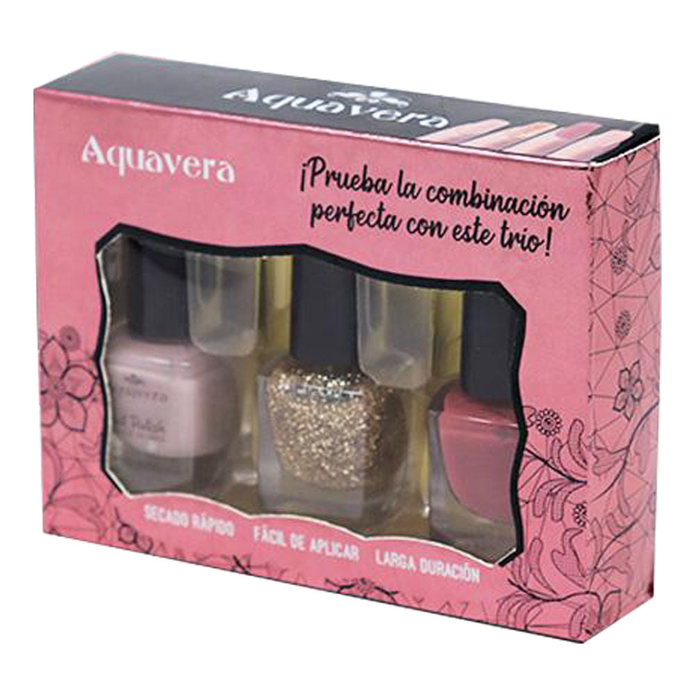 Esmaltes Para uñas Aquavera 3 colores