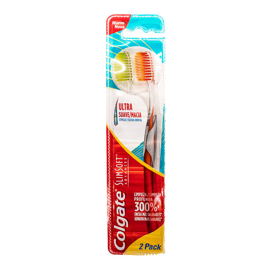 Cepillo Dental Colgate SlimSoft Advanced 2 Piezas