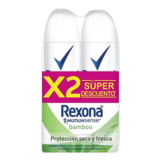 Desodorante Spray Rexona Bamboo Dama 90 g 2 Piezas