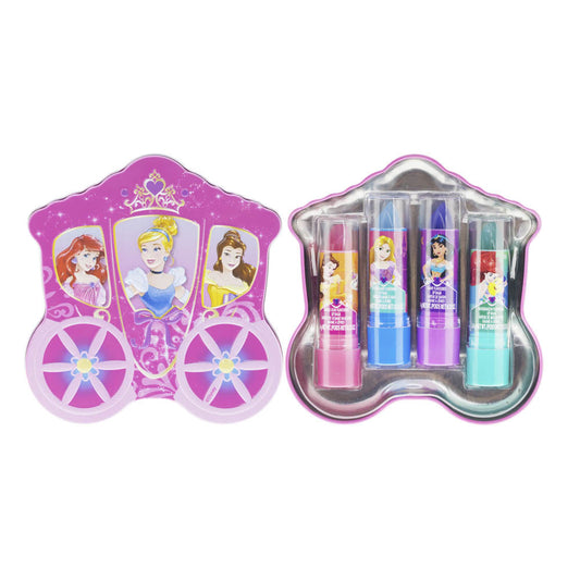 Bálsamo Labial Princess Disney Set 4 Piezas Con Estuche