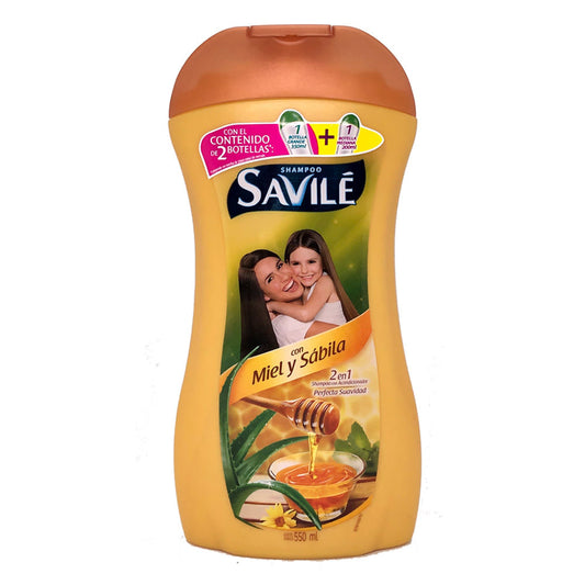 Shampoo Savile Con Miel y Sabila 2 en 1 - 550 ml
