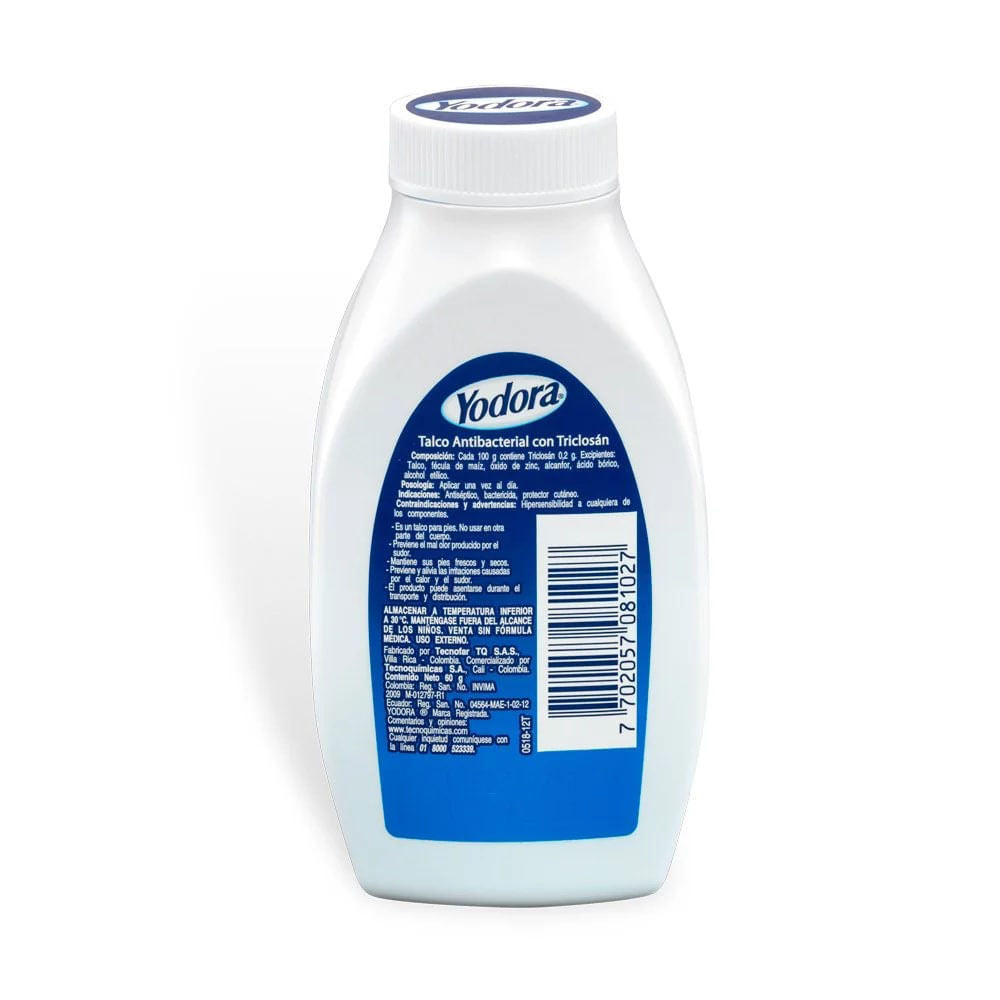 Talco Antibacterial Yodora 60 g