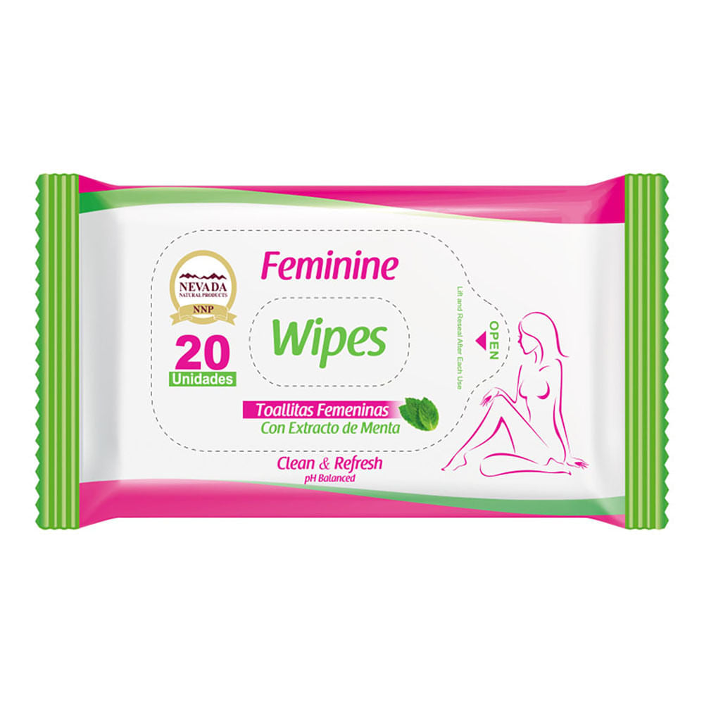 Toallitas Femeninas Nevada Extracto Menta 20 Piezas