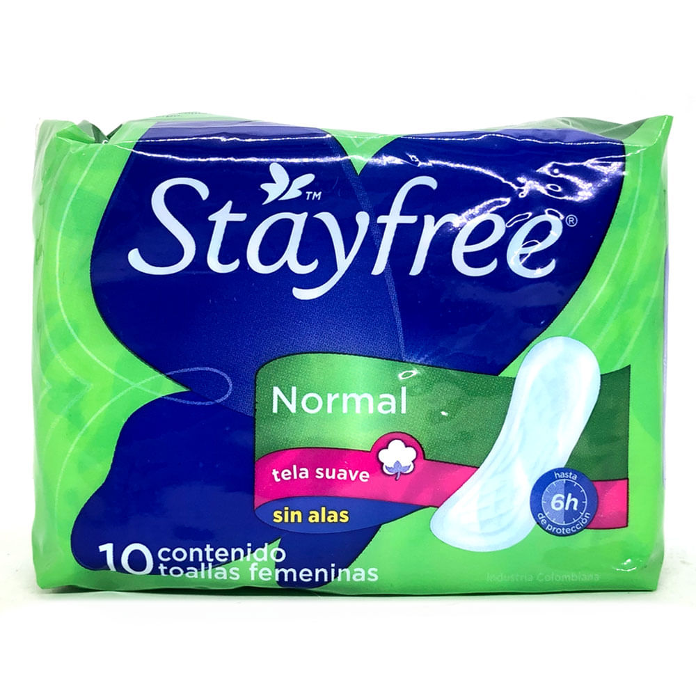 Toalla Sanitaria Stayfree Normal Sin Alas 10 Unidades